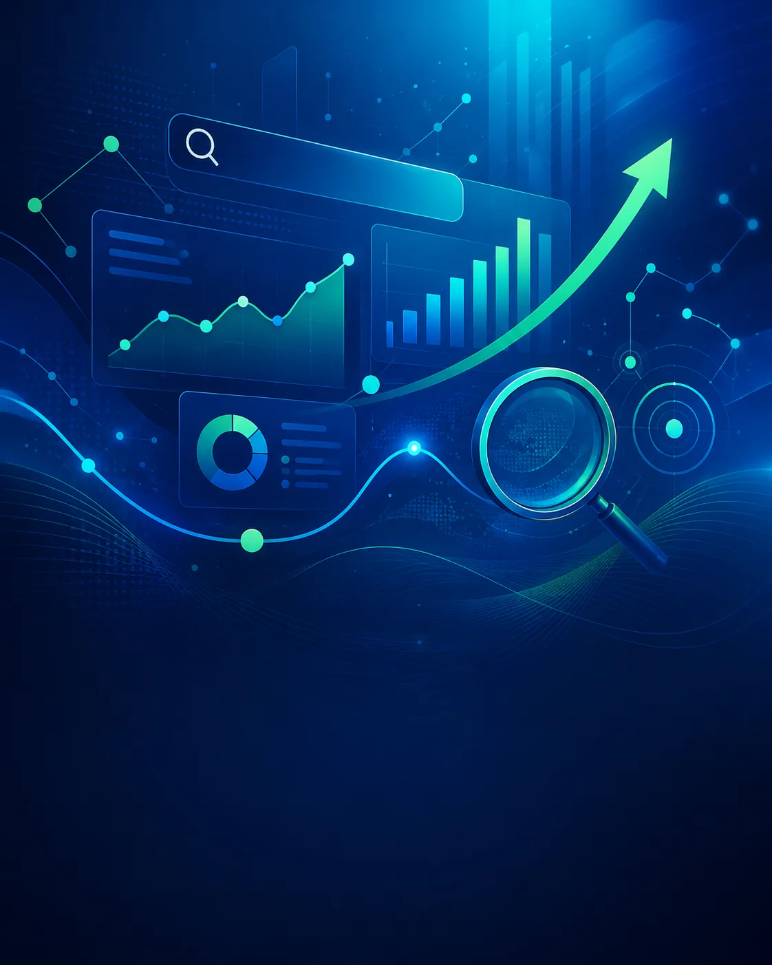 Gráficos de posicionamiento web, analítica SEO y crecimiento digital