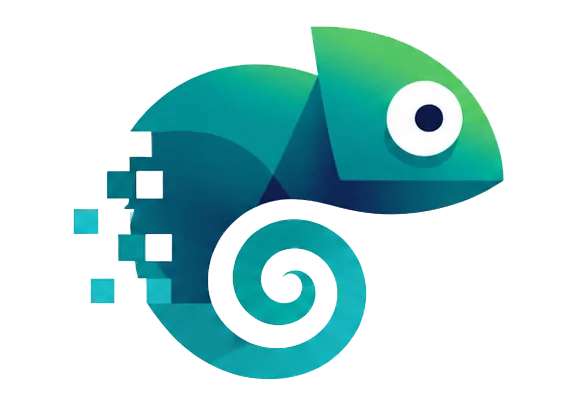 Logo de Webvirtual.es con camaleón digital